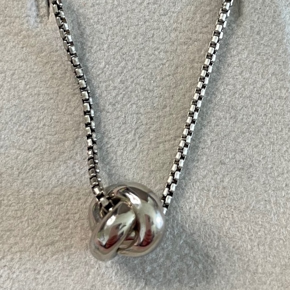 Borsheims Jewelry - Borsheims Sterling Silver Love Knot Pendant, 18"